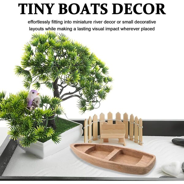 Mini barca a vela in legno intagliata a mano per decorazioni e modellismo