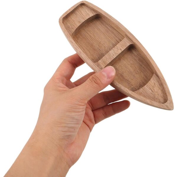 Mini barca a vela in legno intagliata a mano per decorazioni e modellismo
