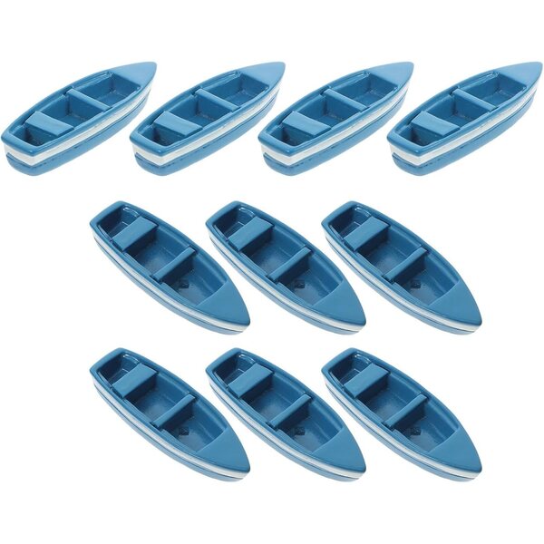 iplusmile Miniatura Barca a Vela Blu in Resina - Set 10 Pezzi Realistici per Decorazioni Nautiche