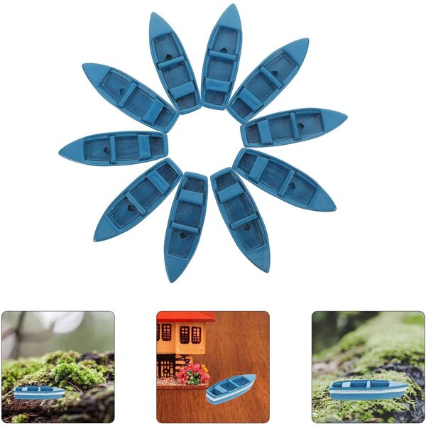 iplusmile Miniatura Barca a Vela Blu in Resina - Set 10 Pezzi Realistici per Decorazioni Nautiche