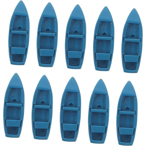 GALPADA 10 Modellini Barchetta Nautica in Resina Blu Realistici per Micropaesaggi