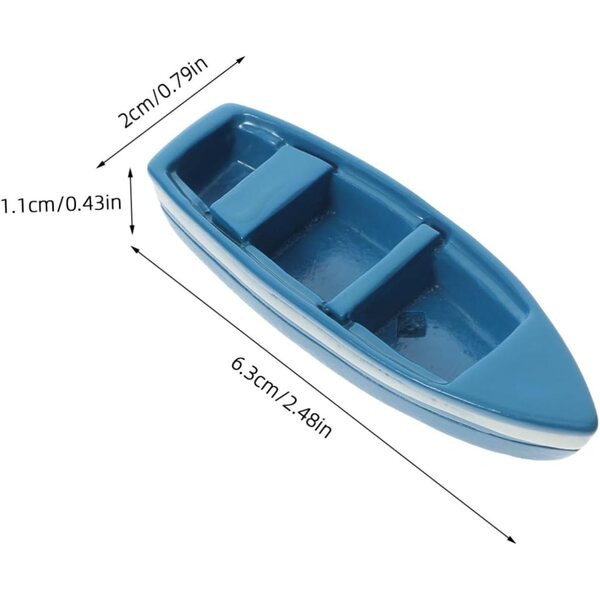 GALPADA 10 Modellini Barchetta Nautica in Resina Blu Realistici per Micropaesaggi