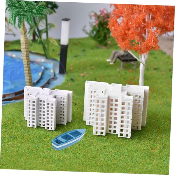 GALPADA 10 Modellini Barchetta Nautica in Resina Blu Realistici per Micropaesaggi