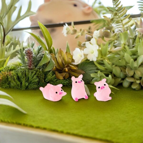 BESPORTBLE 24 Mini Maiali in Resina Rosa - Decorazioni Festa e Giardino