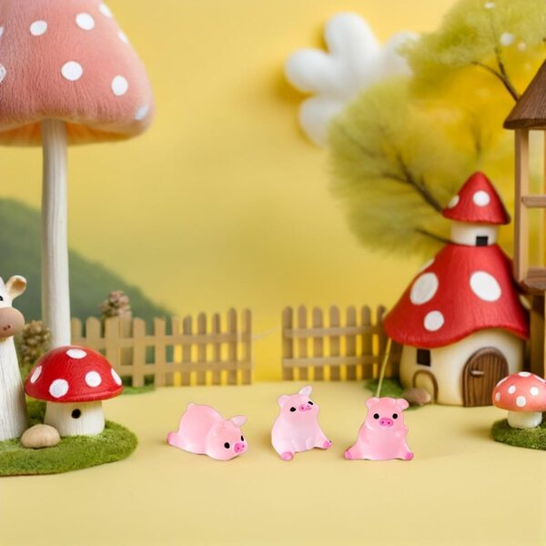 BESPORTBLE 24 Mini Maiali in Resina Rosa - Decorazioni Festa e Giardino