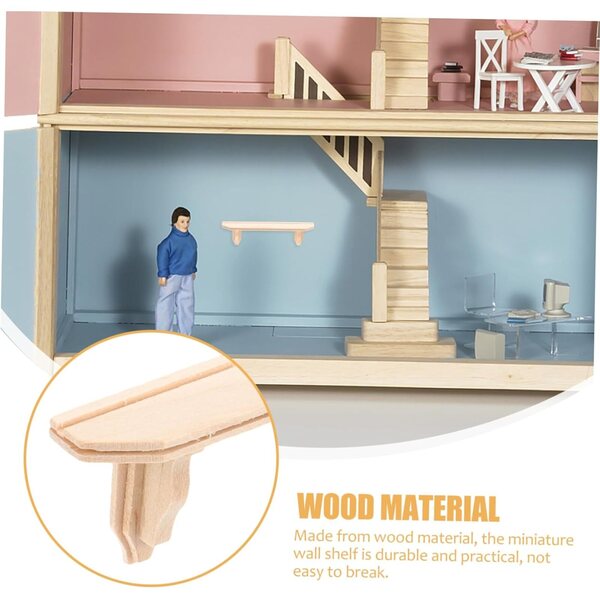Mensola da Parete in Legno Mini per Mini Case e Decorazioni - Gatuida Beige