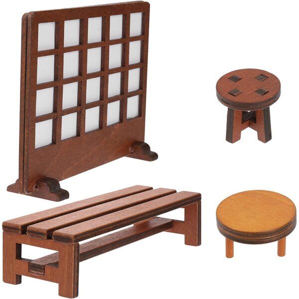 Hemobllo Set 4 Mobili Miniatura in Legno per Mini Case e Decorazioni Eleganti