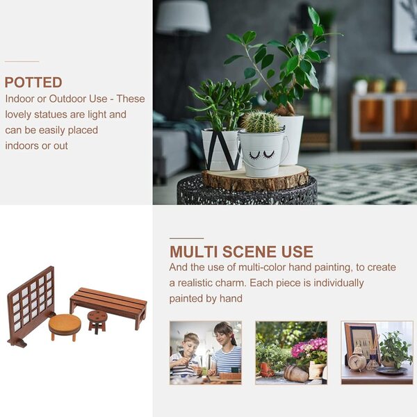 Hemobllo Set 4 Mobili Miniatura in Legno per Mini Case e Decorazioni Eleganti