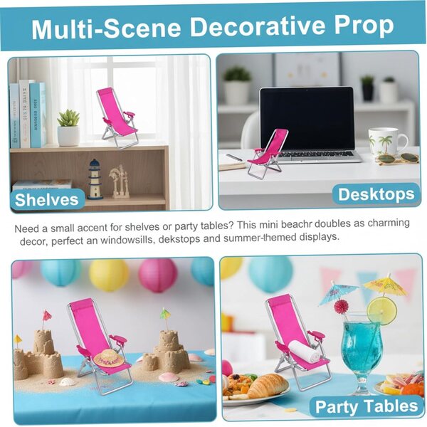 Set mit 2 Miniatur-Klappstühlen für Puppen 12–19 cm Vistnale