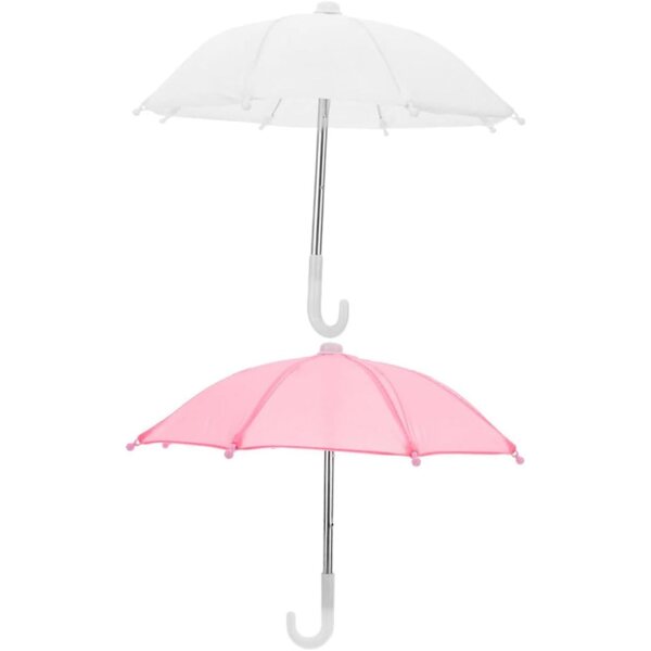 Beaupretty Mini-Regenschirme in Weiß und Rosa für Puppenhäuser – Dekorations- und Fotozubehör