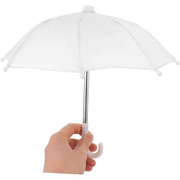 Beaupretty Mini-Regenschirme in Weiß und Rosa für Puppenhäuser – Dekorations- und Fotozubehör