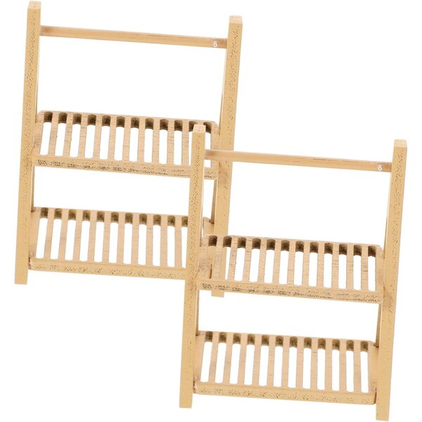 Gatuida 2 pezzi scaffali in miniatura in legno per case delle bambole e giochi di finzione
