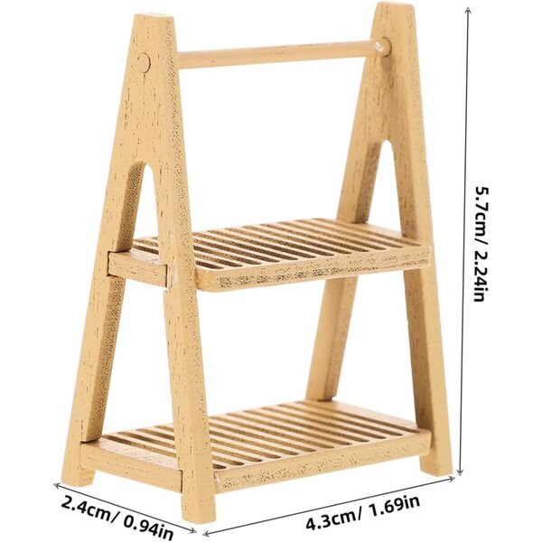 Gatuida 2 pezzi scaffali in miniatura in legno per case delle bambole e giochi di finzione