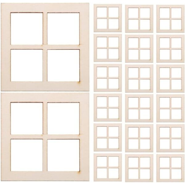 ABOOFAN 24 Mini Finestre in Legno per Casa delle Bambole e Progetti Creativi DIY