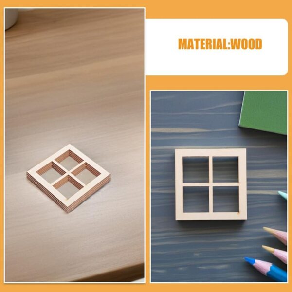 ABOOFAN 24 Mini-Holzfenster für Puppenhäuser und kreative DIY-Projekte