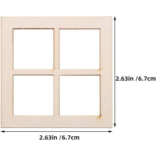 ABOOFAN 24 Mini-Holzfenster für Puppenhäuser und kreative DIY-Projekte