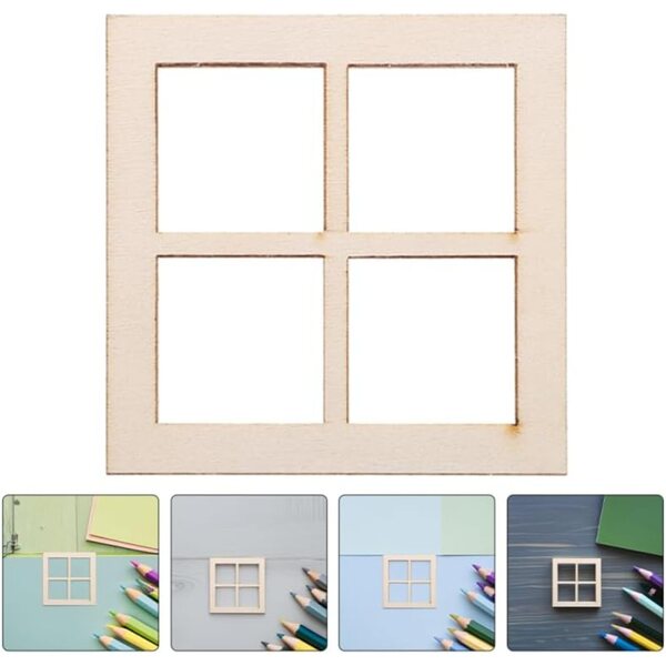 ABOOFAN 24 Mini-Holzfenster für Puppenhäuser und kreative DIY-Projekte
