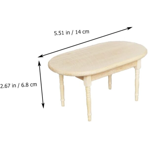 Gatuida Mini Tavolo e Sedie in Legno per Casa in Miniatura - Decorazioni Fai da Te