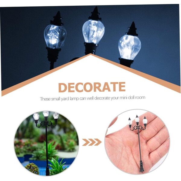 Gatuida Lampione da Giardino in Miniatura 2 Pezzi per Micro Paesaggi e Modellini
