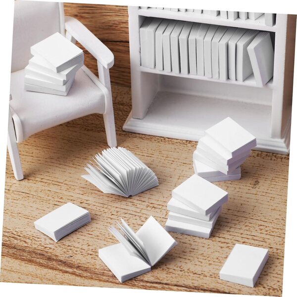 300 Mini Libri per Case delle Bambole - Quaderni Vuoti in Carta bianca 2x1,6 cm