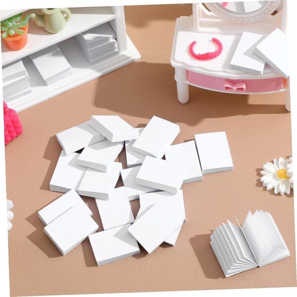 300 Mini Libri per Case delle Bambole - Quaderni Vuoti in Carta bianca 2x1,6 cm