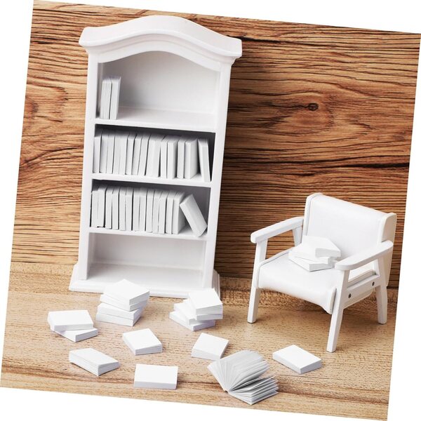 300 Mini Libri per Case delle Bambole - Quaderni Vuoti in Carta bianca 2x1,6 cm