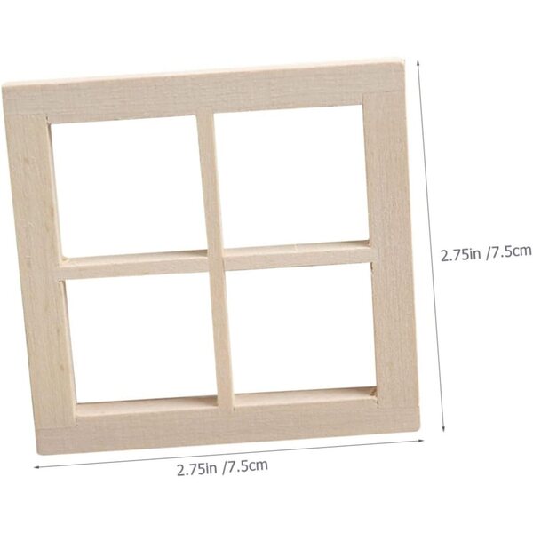ERINGOGO Mini-Holzfenster für Puppenhaus – realistische und sichere Dekoration