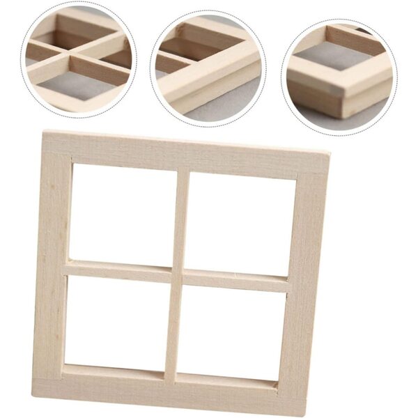 ERINGOGO Mini-Holzfenster für Puppenhaus – realistische und sichere Dekoration