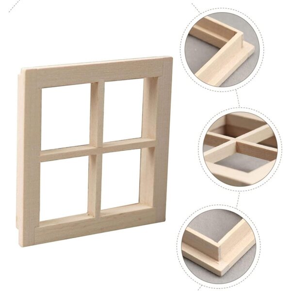 ERINGOGO Mini-Holzfenster für Puppenhaus – realistische und sichere Dekoration