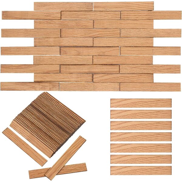HANABASS Kit 40 pezzi pavimenti legno vero 1:12 adesivi per casa delle bambole