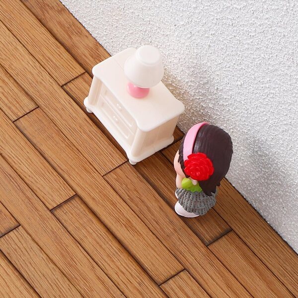 HANABASS Kit 40 pezzi pavimenti legno vero 1:12 adesivi per casa delle bambole