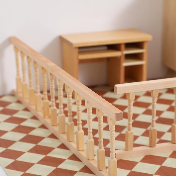 TOYANDONA 4 Holzgeländer im Maßstab 1:12 für Puppenhaus, Miniatur-Dekorationszubehör
