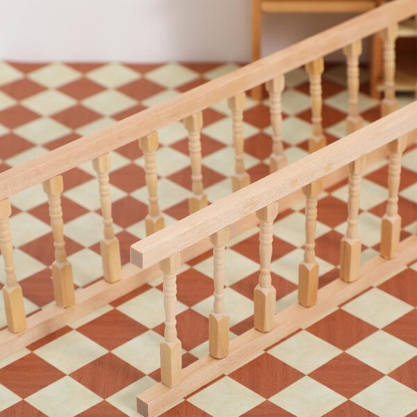 TOYANDONA 4 Holzgeländer im Maßstab 1:12 für Puppenhaus, Miniatur-Dekorationszubehör