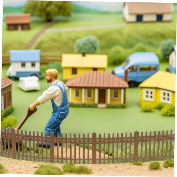 ERINGOGO Recinzione Miniatura Giardino Marrone Chiaro per Diorama e Case delle Bambole
