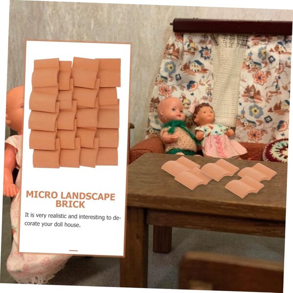 BESPORTBLE Mini Mattoni Marroni in Argilla per Miniature e Decorazioni Fai da Te
