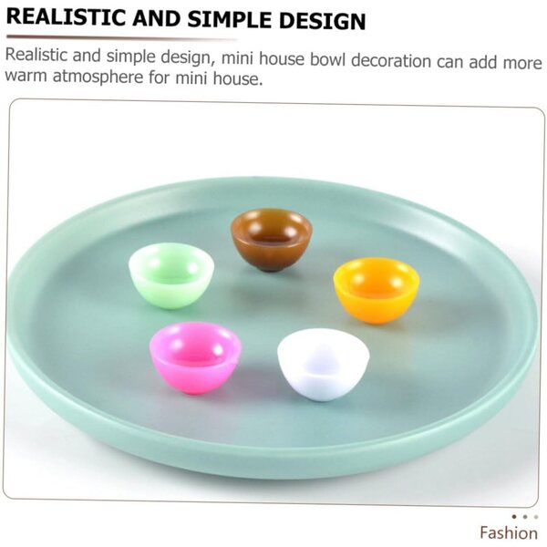 12 Mini Scodelle in Plastica per Casa delle Bambole – Accessori Cucina Realistici e Decorativi