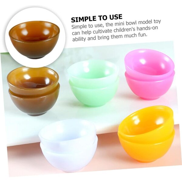 12 Mini Scodelle in Plastica per Casa delle Bambole – Accessori Cucina Realistici e Decorativi