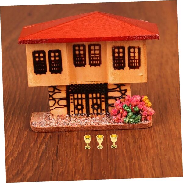 Set 8 Calici da Vino Miniatura in Lega Vintage per Casa delle Bambole