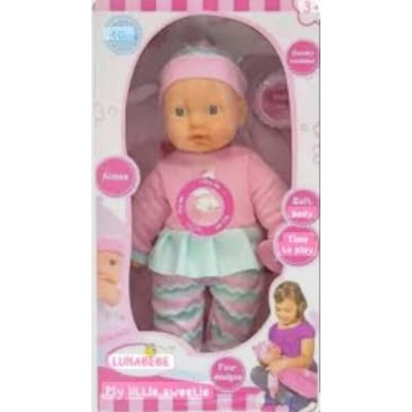 Lunabebe My Little Sweetie Poupée corps doux nouveau-né 3 ans et plus rose vert
