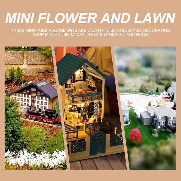 EXCEART Mini Fiori in Plastica Flessibile per Diorama e Modellismo 1,5x1x0,5 cm