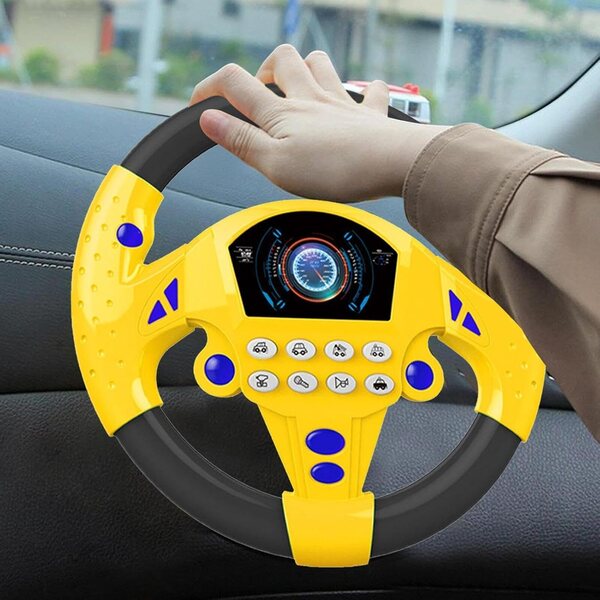 Volante Giocattolo Simulatore Portatile con Suoni, Gioco di Guida per Bambini