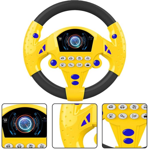 Volante Giocattolo Simulatore Portatile con Suoni, Gioco di Guida per Bambini