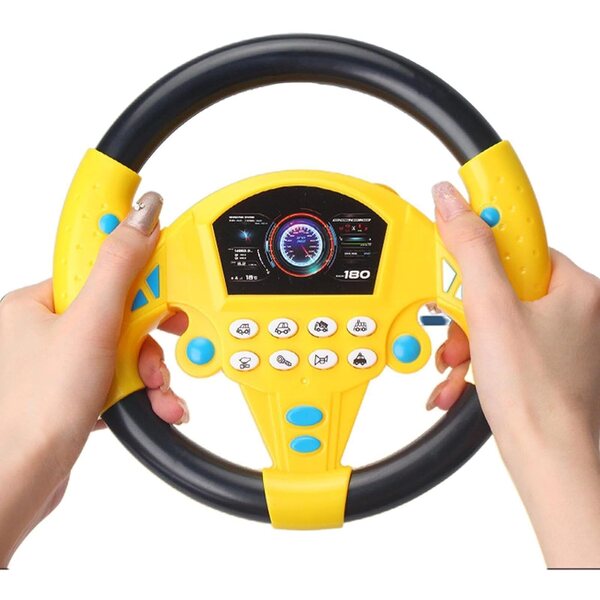 Volante Giocattolo Simulatore Portatile con Suoni, Gioco di Guida per Bambini