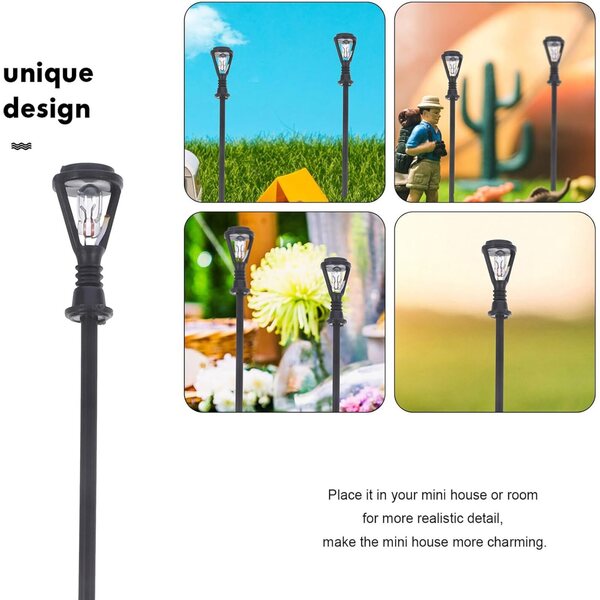 Lampioni da Giardino in Miniatura LED 20 pezzi Luci Calde per Micro Paesaggi