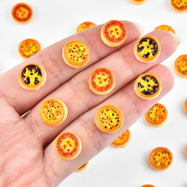 100 Mini Pizze in Resina per Casa delle Bambole - Decorazioni Miniature Vivaci