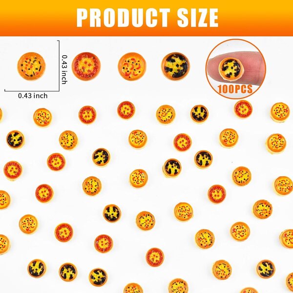 100 Mini Pizze in Resina per Casa delle Bambole - Decorazioni Miniature Vivaci