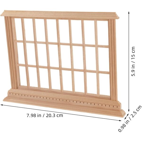 Cornice Finestra in Legno per Casa delle Bambole Miniatura 1:12 Gatuida Beige