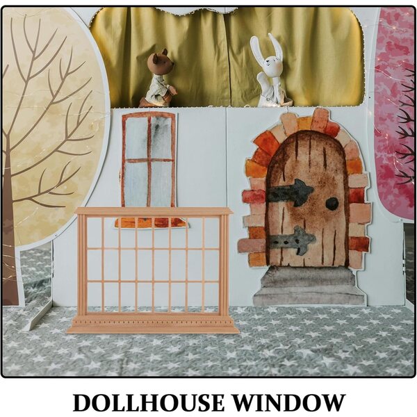 Cornice Finestra in Legno per Casa delle Bambole Miniatura 1:12 Gatuida Beige