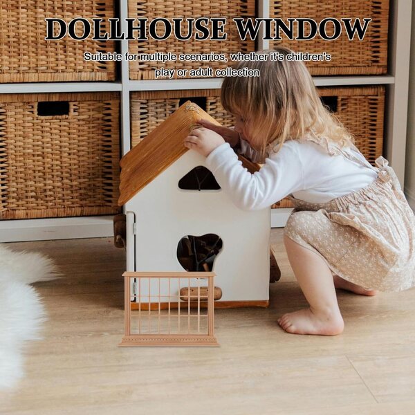 Cornice Finestra in Legno per Casa delle Bambole Miniatura 1:12 Gatuida Beige