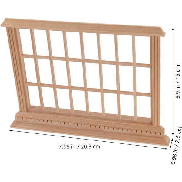 Cornice Finestra in Legno per Casa delle Bambole Miniatura 1:12 Gatuida Beige